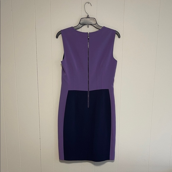 Elie Tahari Navy and Purple Sheath Dress new with tags size 6 - Picture 5 of 7